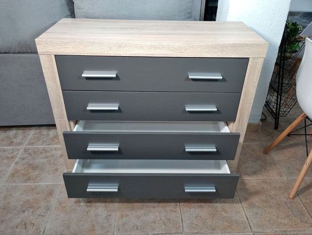 COMODA APARADOR 4 CAJONES + ESPEJO