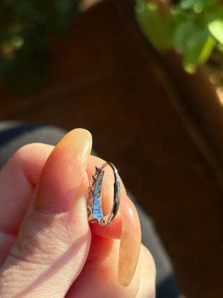 Pendientes de aro de plata y moissanita