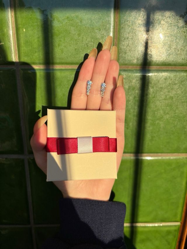 Pendientes de aro de plata y moissanita