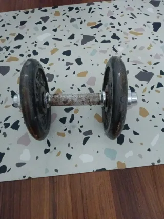 Pesas 4 kg y barra 8 kg