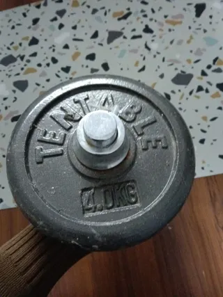 Pesas 4 kg y barra 8 kg