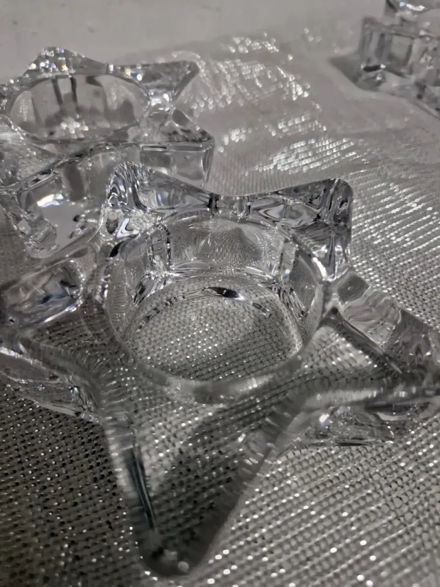 Portavelas estrella cristal y camino mesa