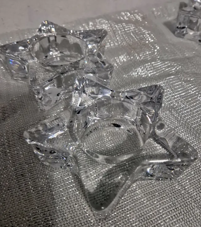 Portavelas estrella cristal y camino mesa