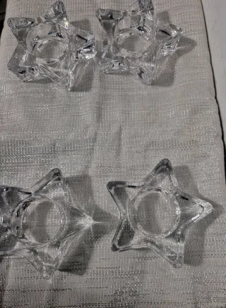 Portacandele a stella in cristallo e tovaglietta