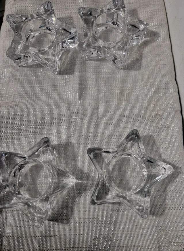 Portavelas estrella cristal y camino mesa