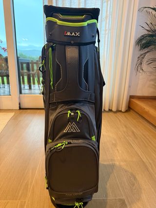 Bolsa de golf negra y verde nueva y palos de golf