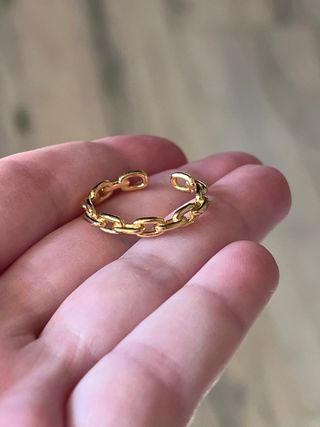 Anillo cadena eslabones oro ajustable