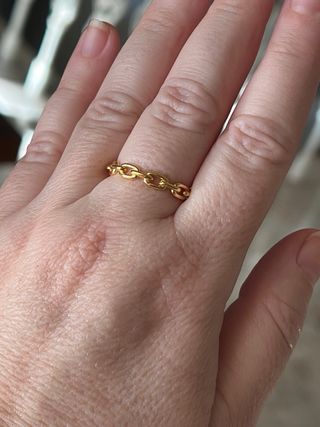 Anillo cadena eslabones oro ajustable