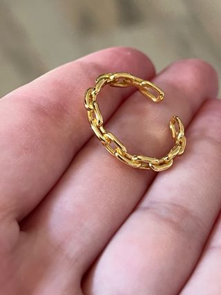 Anillo cadena eslabones oro ajustable