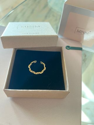Anillo cadena eslabones oro ajustable