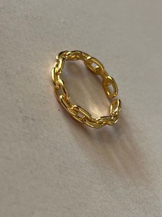 Anillo cadena eslabones oro ajustable