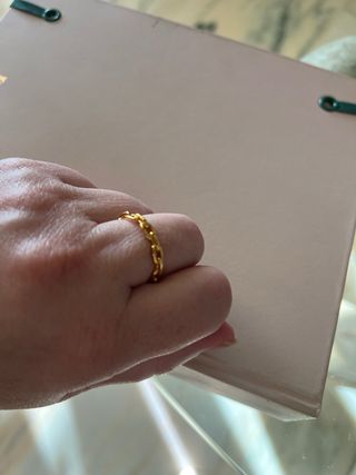 Anillo cadena eslabones oro ajustable