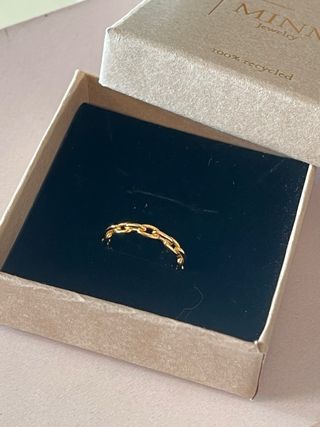 Anillo cadena eslabones oro ajustable