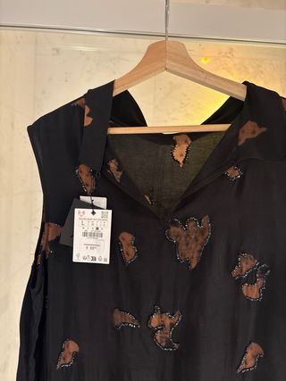 Conjunto Zara M/38 Negro y Marrón Camiseta talla L