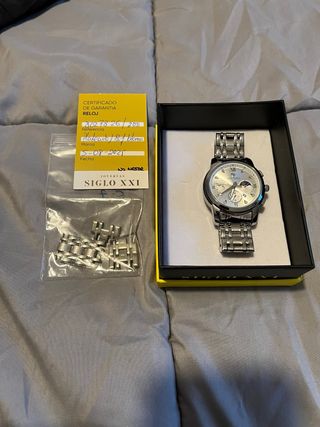 Reloj Longbo de Lujo Plateado