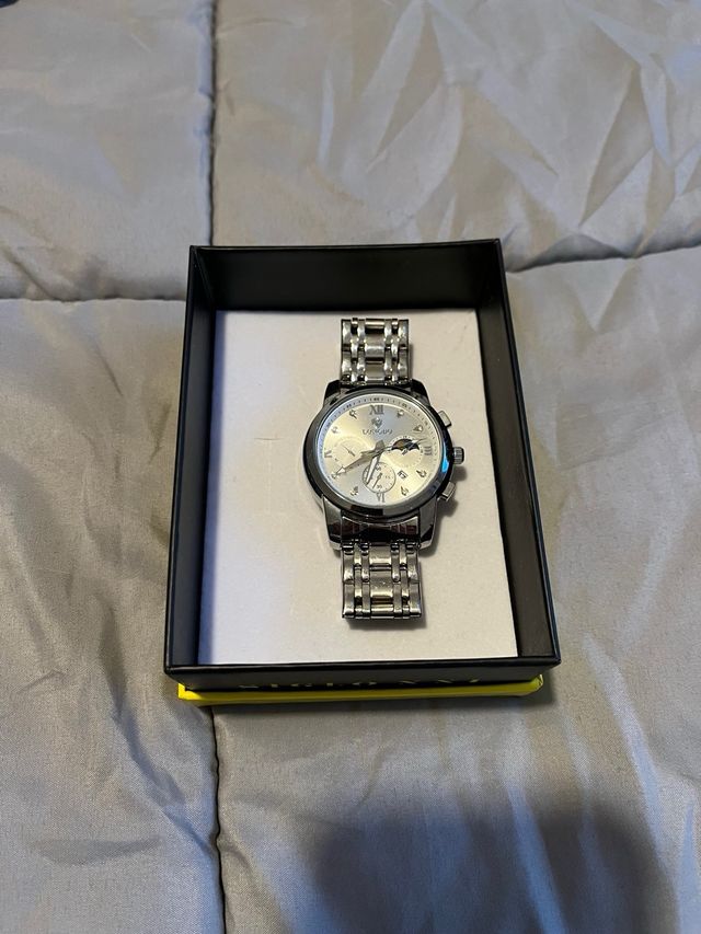 Reloj Longbo de Lujo Plateado