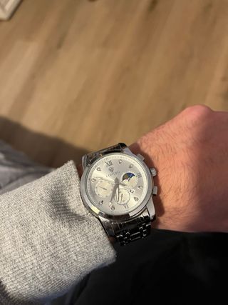 Reloj Longbo de Lujo Plateado