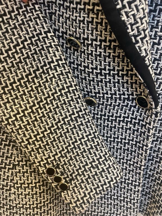 Blazer Zara Tweed Negro y Blanco