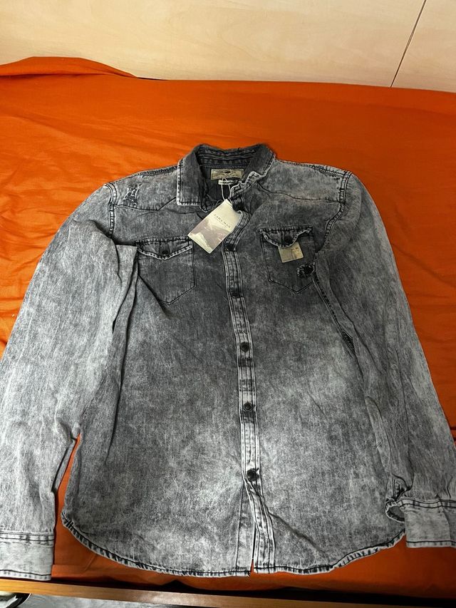 Camisa vaquera Zara gris