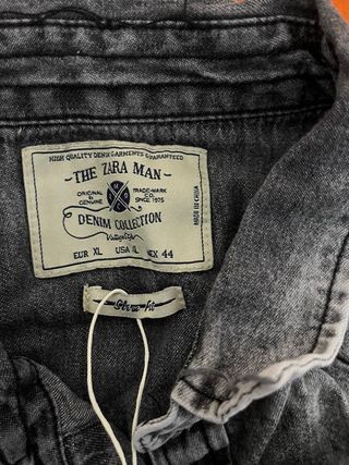 Camisa vaquera Zara gris