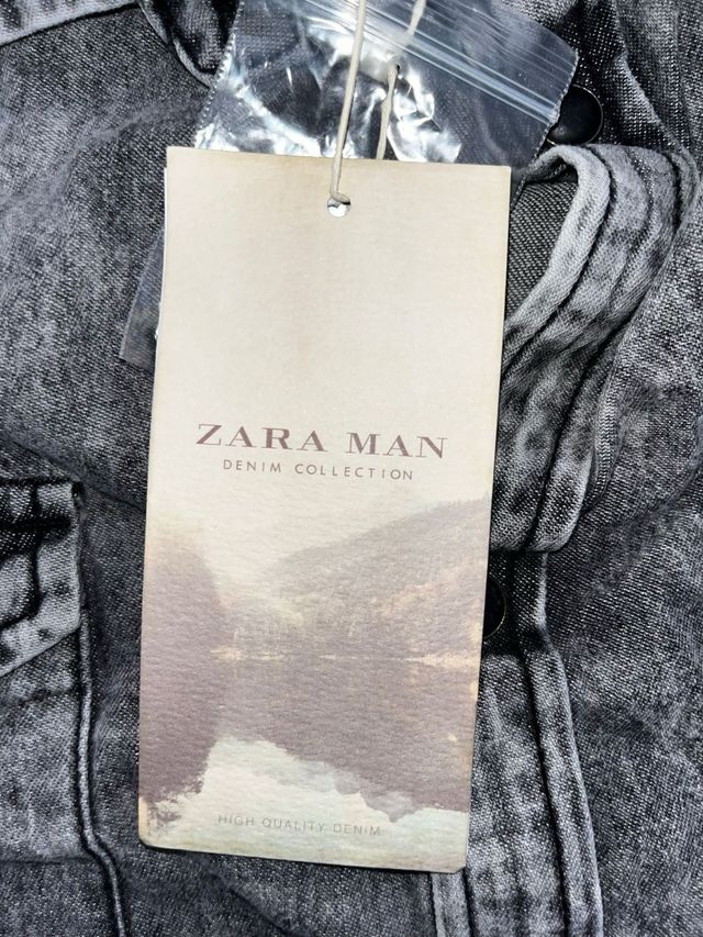 Camisa vaquera Zara gris