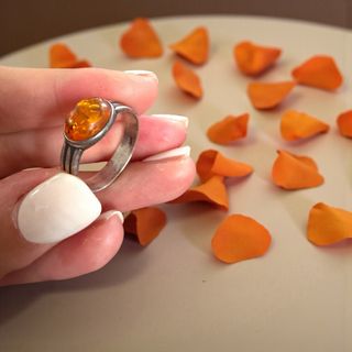 Anello vintage argento e Ambra Baltica
