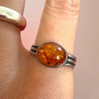 Anello vintage argento e Ambra Baltica
