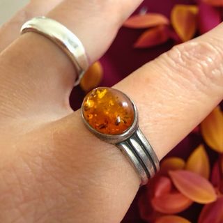 Anello vintage argento e Ambra Baltica