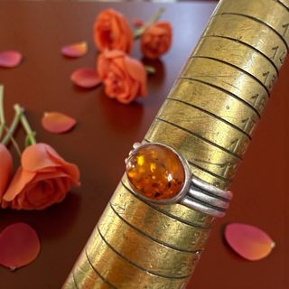 Anello vintage argento e Ambra Baltica