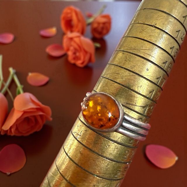 Anello vintage argento e Ambra Baltica