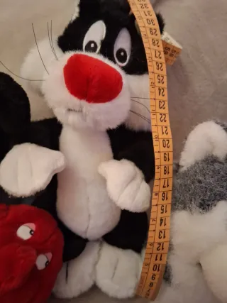 Lotto 5 peluche: Topolino, Silvestro, Titti, Husky