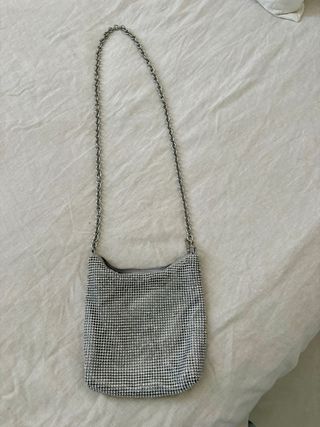 bolso fiesta plateado Zara