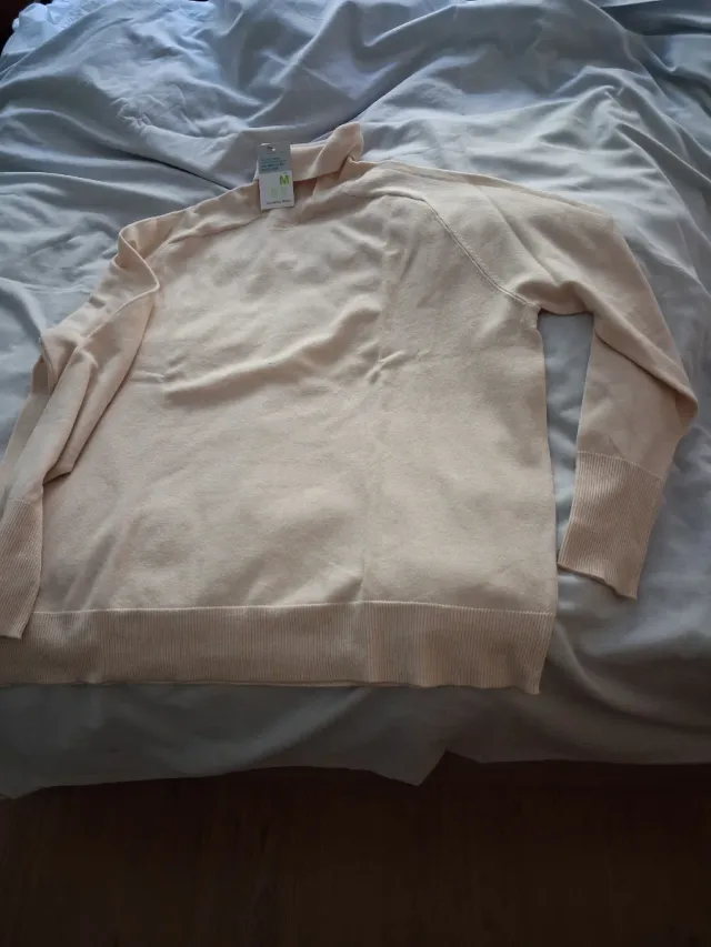 Jersey Primark cuello alto beige talla M