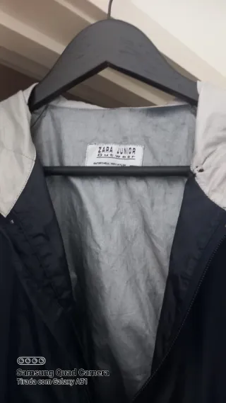 Impermeável Juvenil Zara Azul Marinho, unisexo