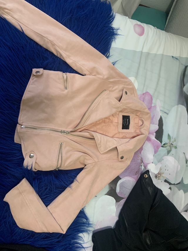 Chaqueta Biker Bershka Antelina Rosa