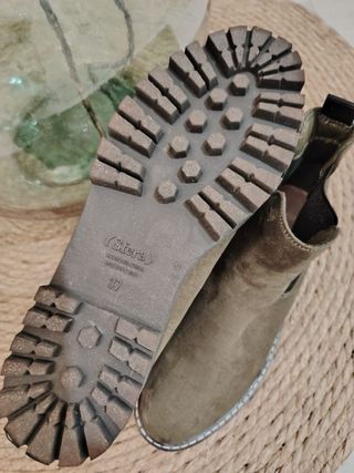 Botines de ante verde oliva