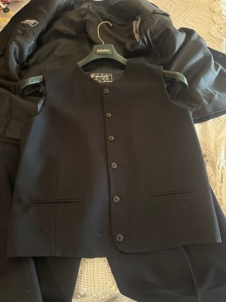 Traje chaqueta hombre 3 piezas negro