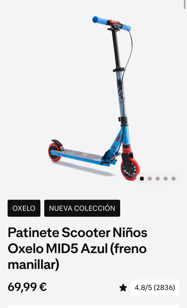 Patinete scooter niños Oxelo MID5 Azul