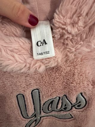 Chaqueta niña peluche rosa talla 146-152