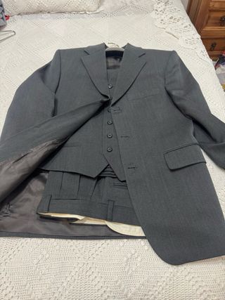 Traje de 3 piezas hombre gris