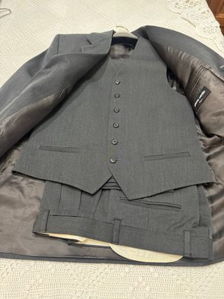 Traje de 3 piezas hombre gris