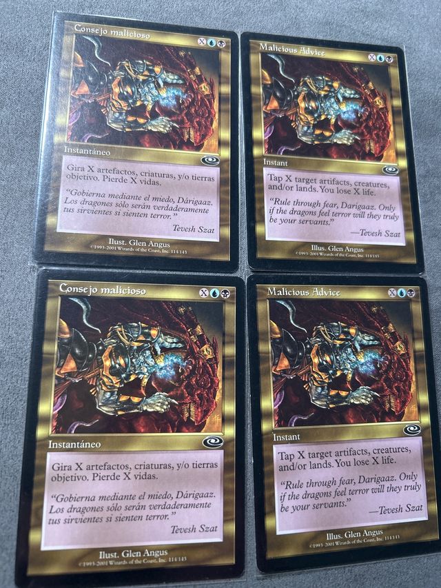 4x Cartas Magic: The Gathering Consejo Malicioso