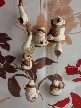 Acchiappasogni Natale con Babbi Natale Ceramica