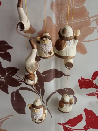 Acchiappasogni Natale con Babbi Natale Ceramica