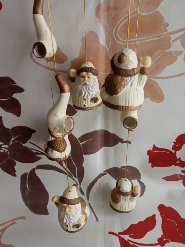 Acchiappasogni Natale con Babbi Natale Ceramica