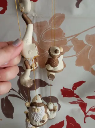 Acchiappasogni Natale con Babbi Natale Ceramica