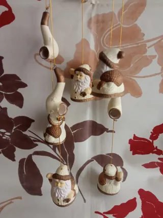 Acchiappasogni Natale con Babbi Natale Ceramica