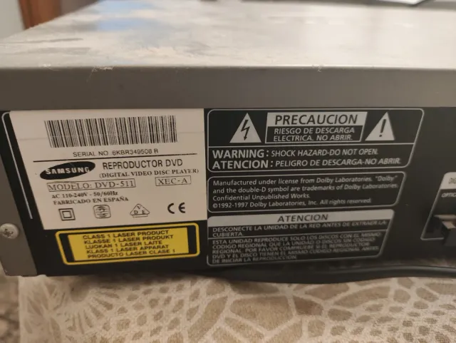 Reproductor DVD Samsung Plata