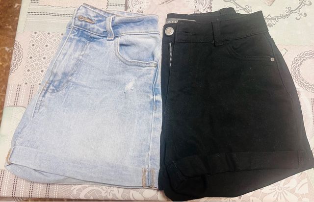 Pantalones cortos vaqueros y negros Talla 36