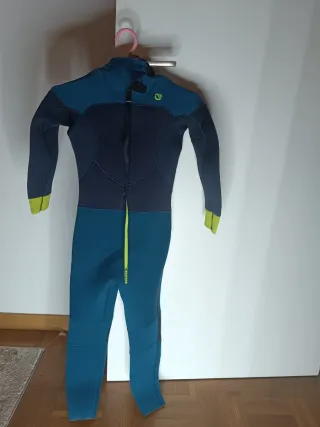 Traje de surf  de niños 7-8años neopreno azul y ne